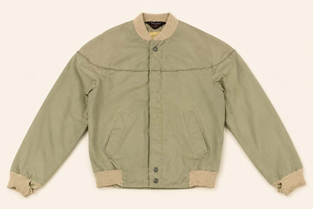 Vintage Towncraft Penn Prest Sage Bomber Jacket 60s Mod Workwear Distressed